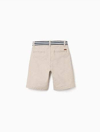 Bermudas chino de sarga con cinta a rayas