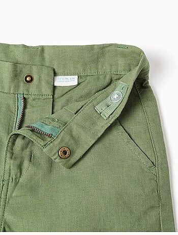 Bermudas chino largas en lino y algodón