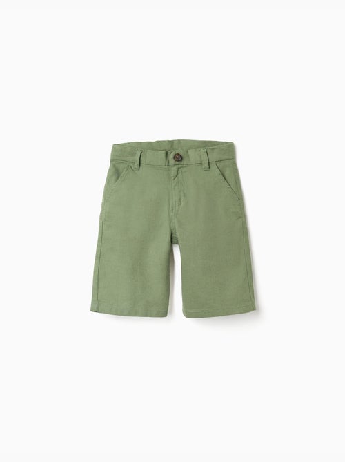 Bermudas chino largas en lino y algodón - Kiabi