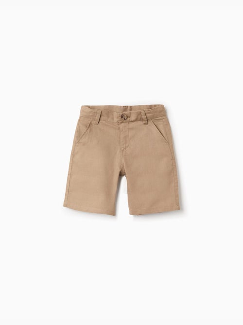 Bermudas chino largos en lino y algodón - Kiabi