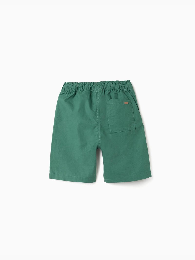 Bermudas chino midi en popelina Verde oscuro - Kiabi