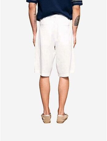 Bermudas chinos de mezcla de lino de tiro alto giesto