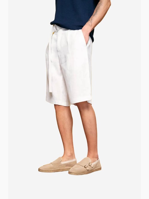 Bermudas chinos de mezcla de lino de tiro alto giesto - Kiabi Bermudas chinos de mezcla de lino de tiro alto giesto - Kiabi