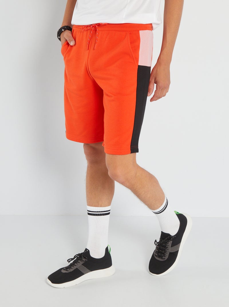Bermudas colorblock de chándal NARANJA - Kiabi