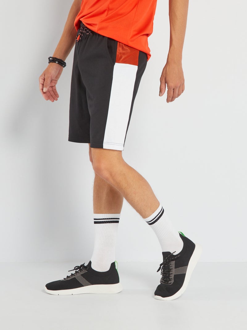 Bermudas colorblock de chándal NEGRO - Kiabi