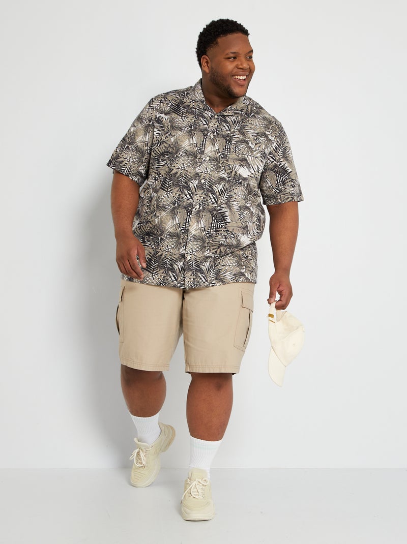 Bermudas con bolsillos cargo beige - Kiabi