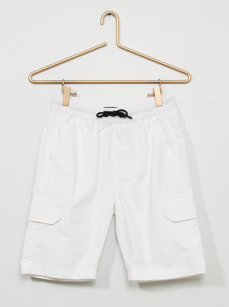 Bermudas con bolsillos cargo Blanco - Kiabi