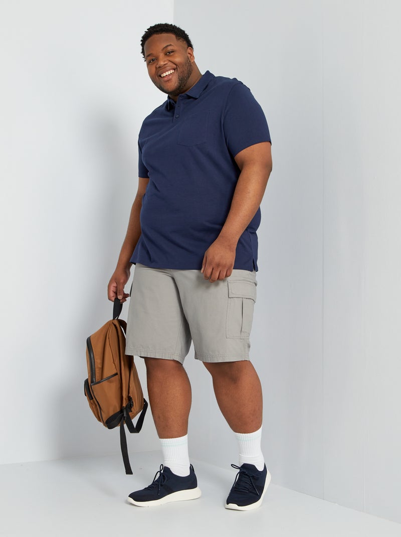 Bermudas con bolsillos cargo gris ratón - Kiabi