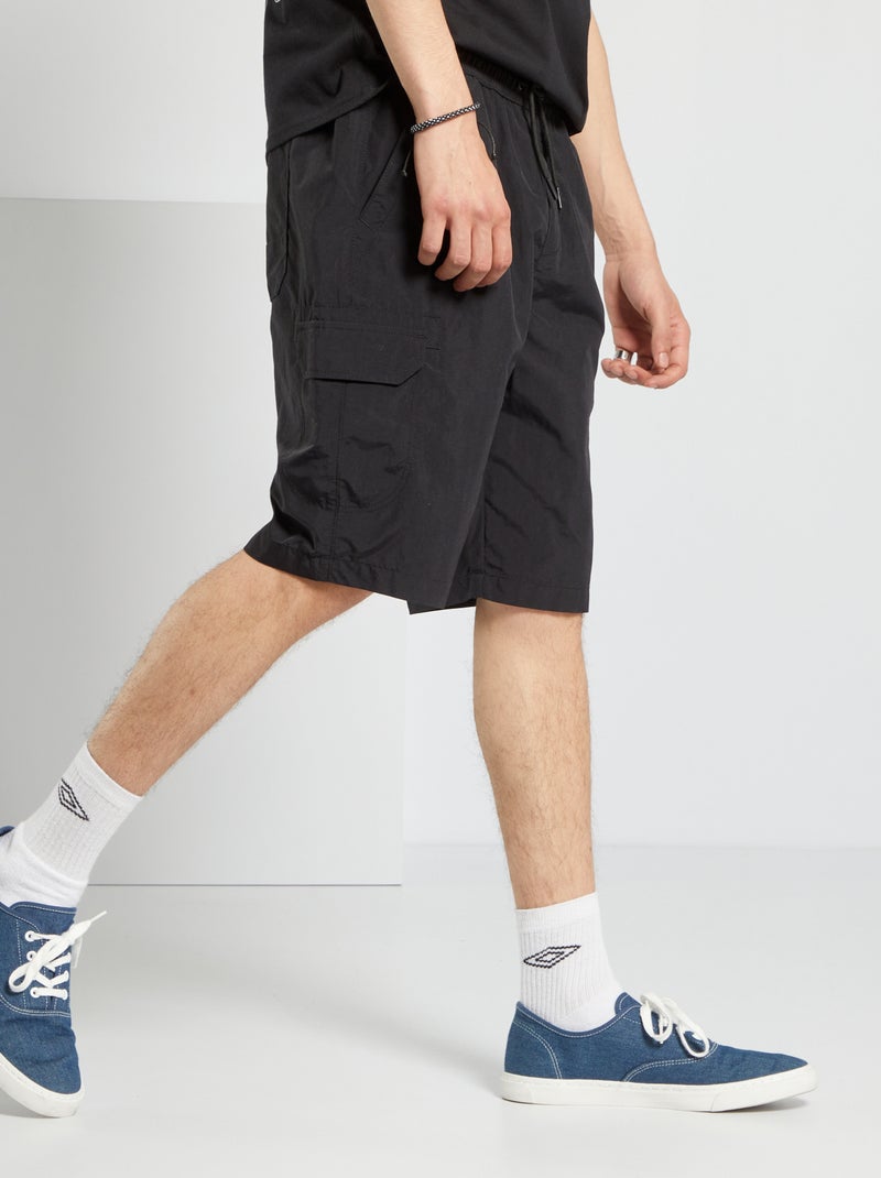 Bermudas con bolsillos cargo Negro - Kiabi