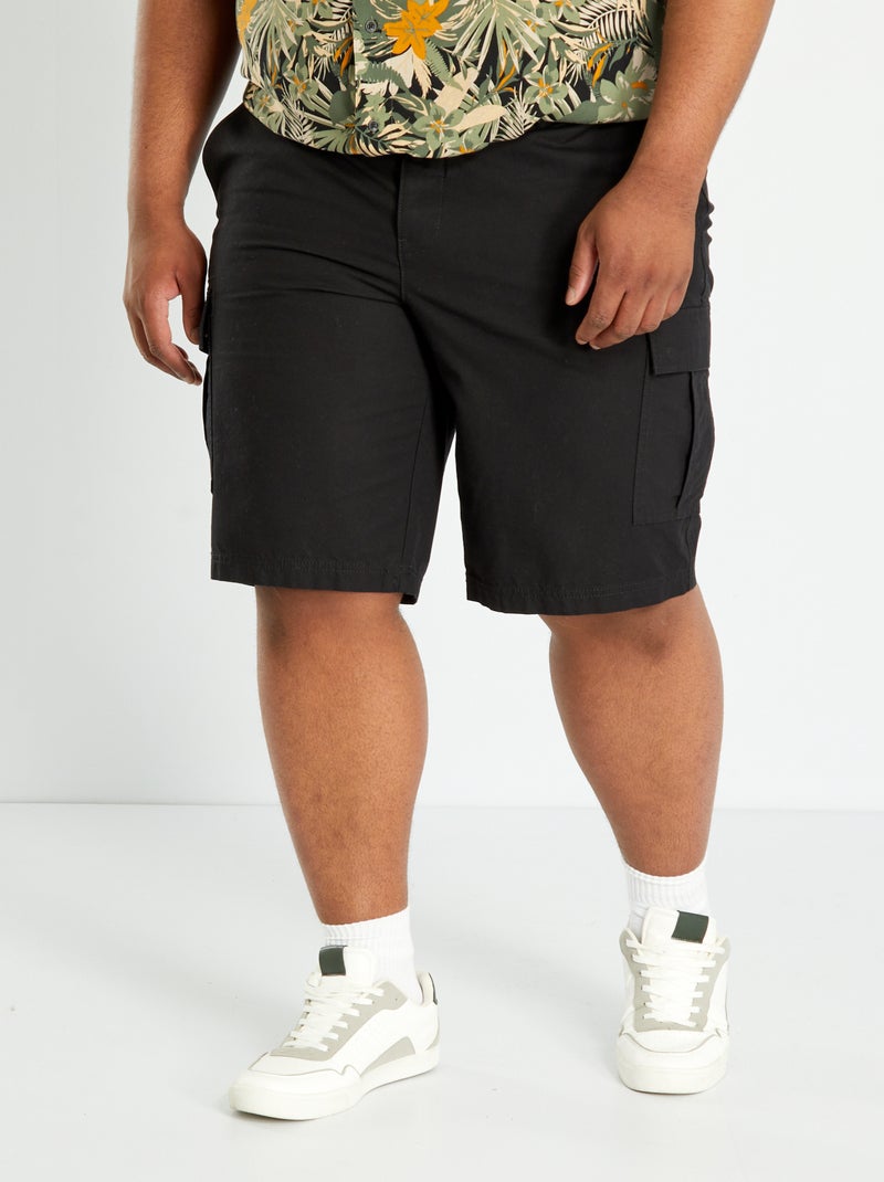 Bermudas con bolsillos cargo Negro - Kiabi
