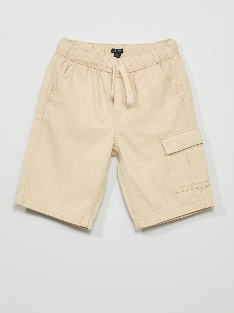 Bermudas con bolsillos con solapa BEIGE - Kiabi