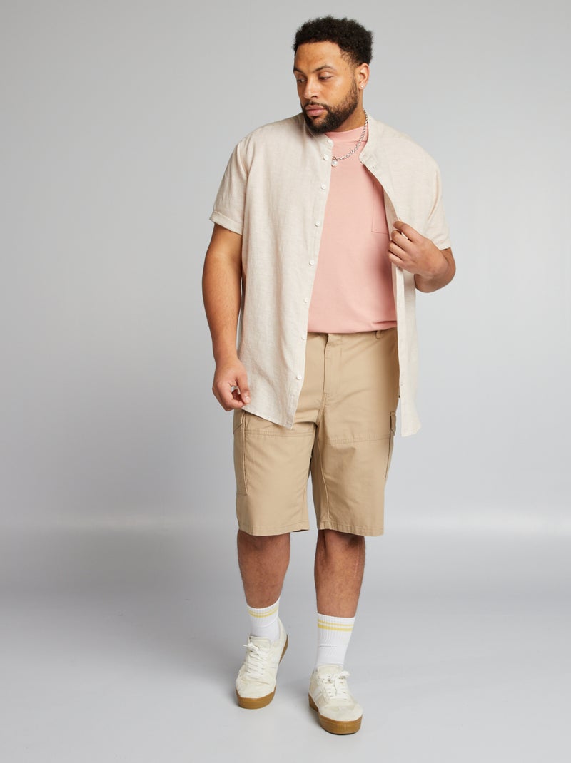 Bermudas con bolsillos con solapa BEIGE - Kiabi