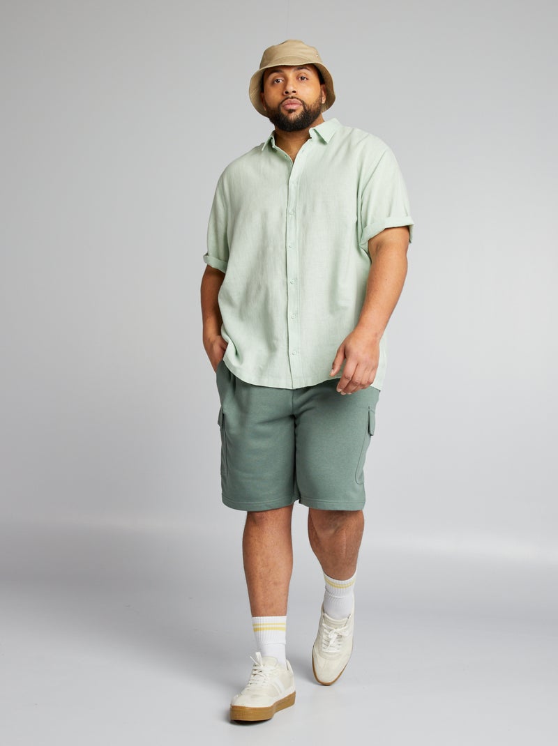 Bermudas con bolsillos con solapa VERDE - Kiabi