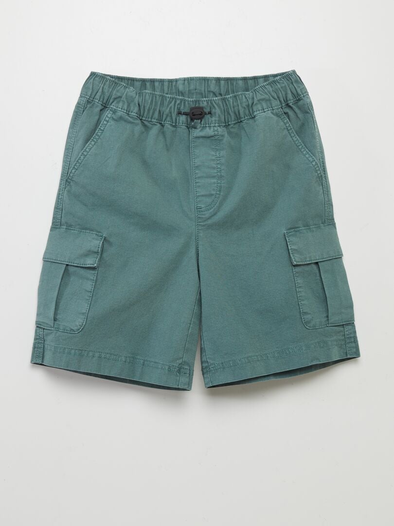 Bermudas con bolsillos con solapa VERDE - Kiabi