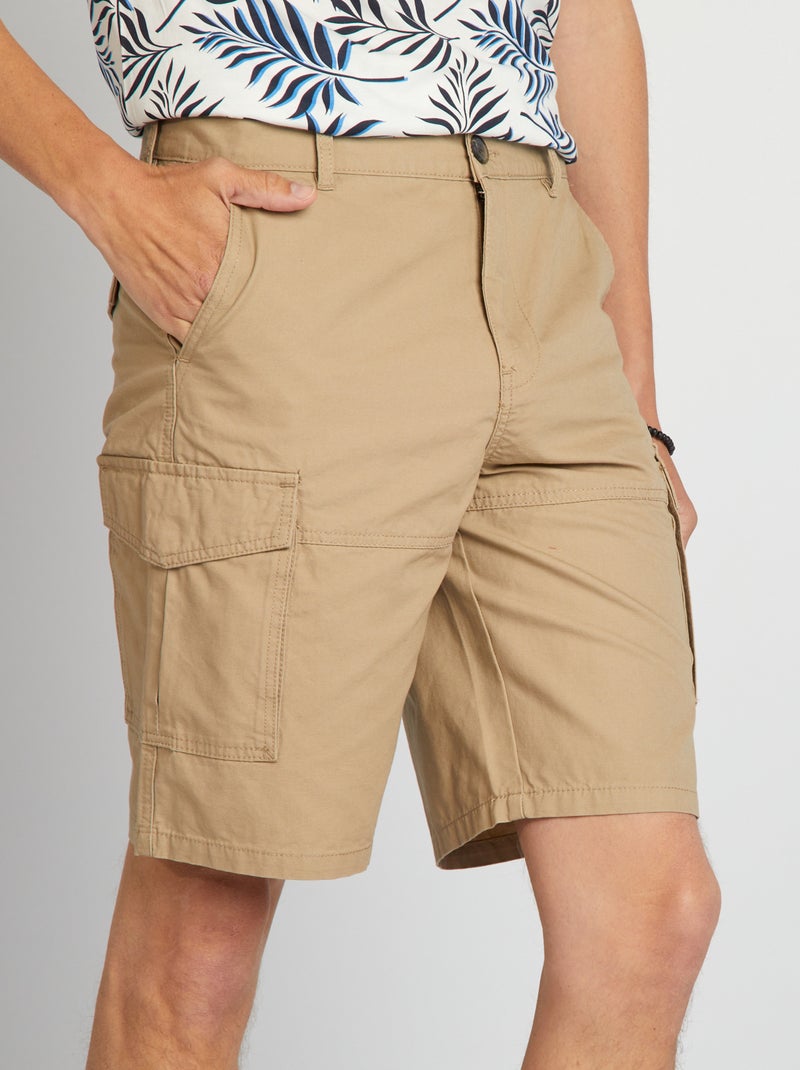 Bermudas con bolsillos en los laterales BEIGE - Kiabi