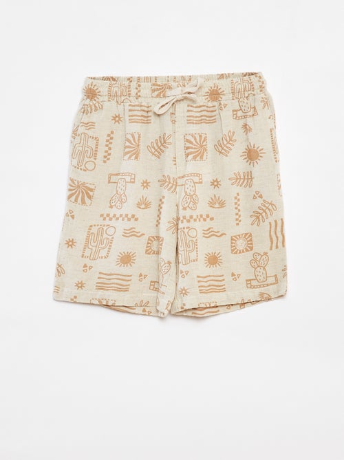 Bermudas con bolsillos y estampado - Kiabi