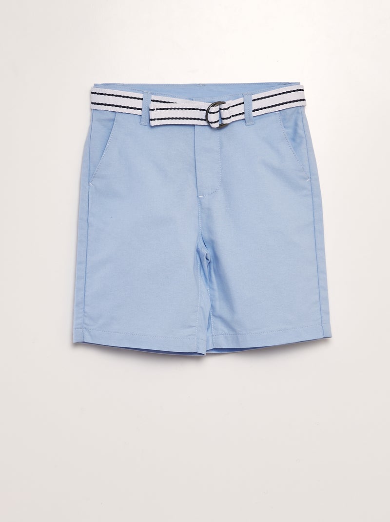 Bermudas con cinturón en contraste AZUL - Kiabi