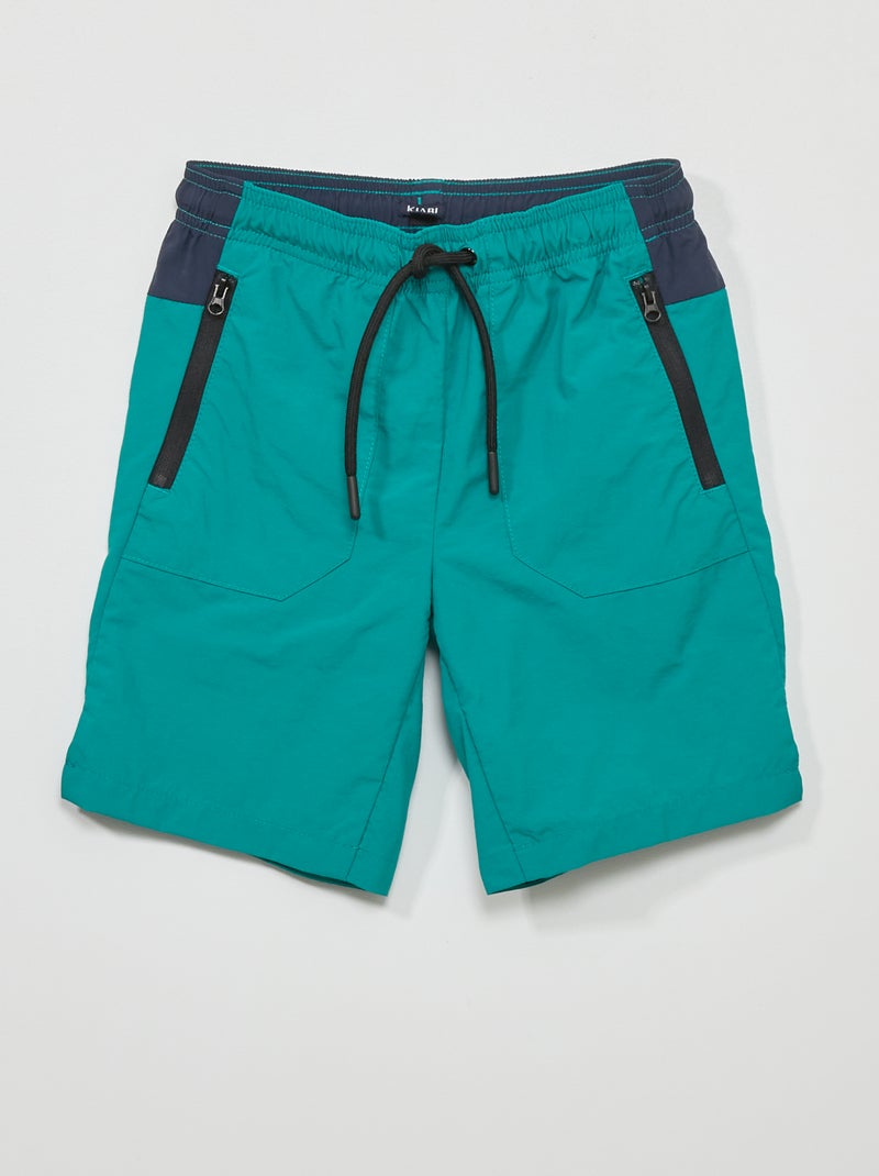 Bermudas con cremalleras VERDE - Kiabi