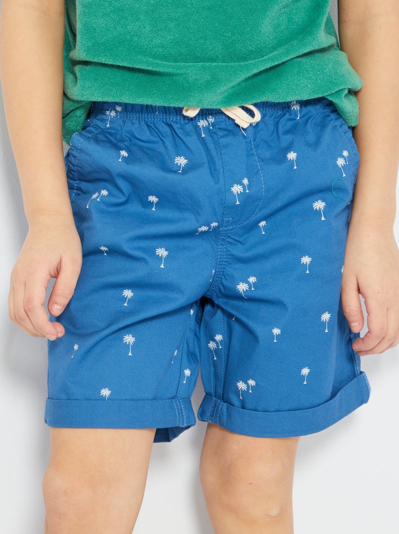 Bermudas con estampado de 'palmeras' AZUL - Kiabi