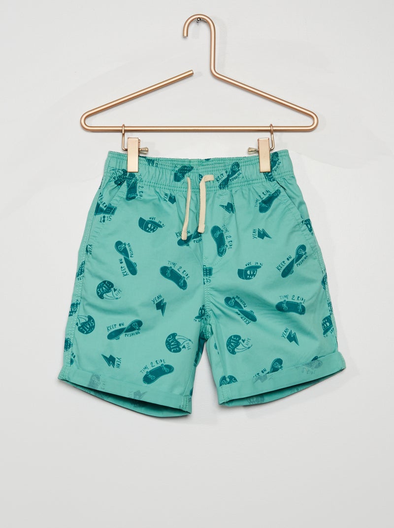 Bermudas con estampado 'skate' VERDE - Kiabi