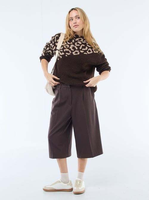 Bermudas con pinzas de tiro alto - Kiabi