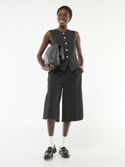 Bermudas con pinzas de tiro alto - Kiabi