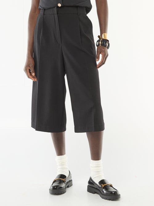 Bermudas con pinzas de tiro alto - Kiabi