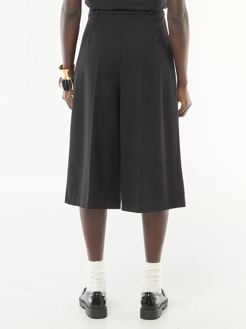 Bermudas con pinzas de tiro alto Negro - Kiabi