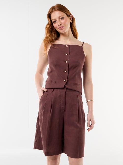 Bermudas con pinzas - Kiabi