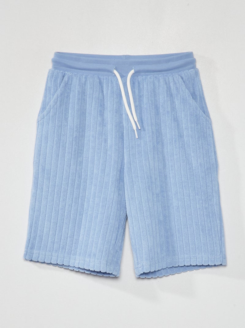 Bermudas cortas de punto de rizo AZUL - Kiabi