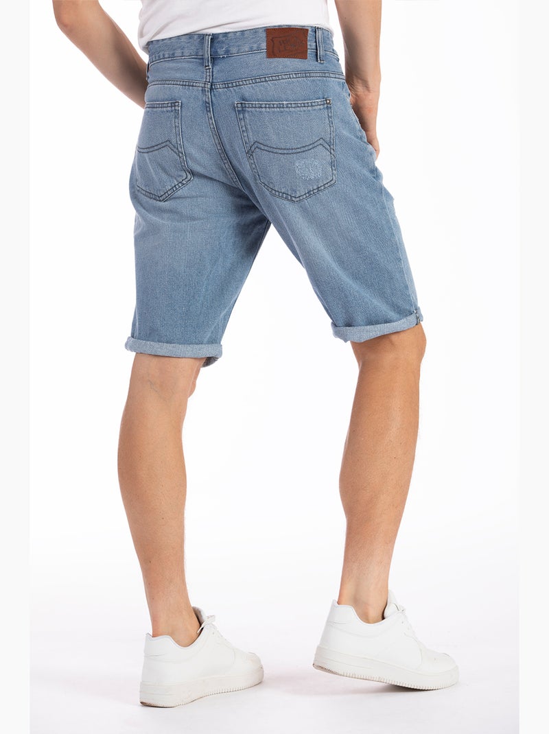 Bermudas de algodón de corte relajado LINUS Azul - Kiabi