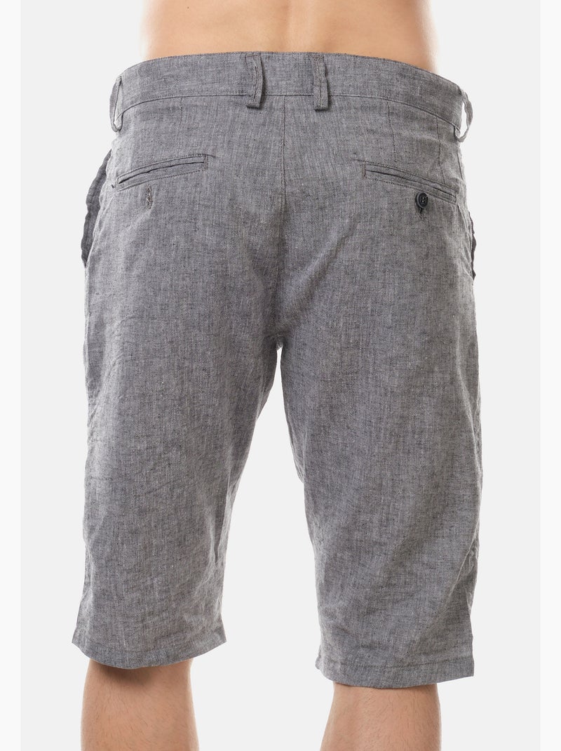 Bermudas de algodón y lino Gris antracita - Kiabi
