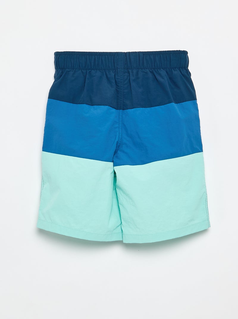 Bermudas de baño largas de rayas Azul - Kiabi