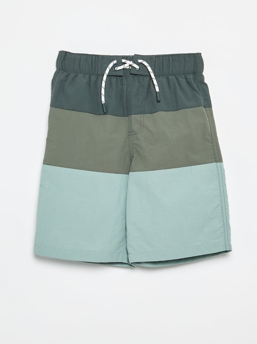 Bermudas de baño largas de rayas - Kiabi