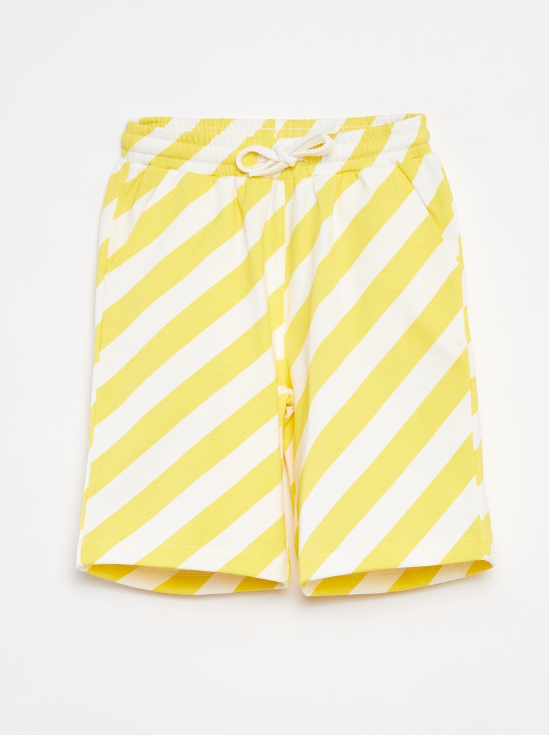 Bermudas de chándal ligeras con motivo AMARILLO - Kiabi