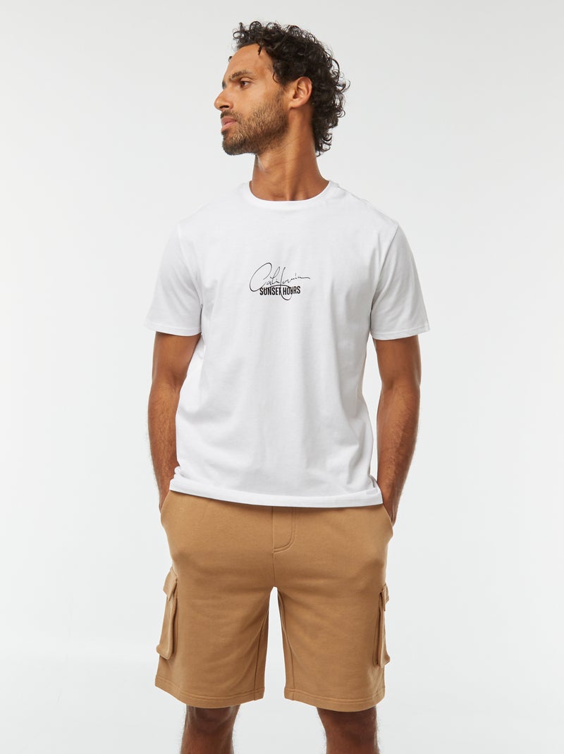 Bermudas de chándal ligeras multibolsillos Beige - Kiabi