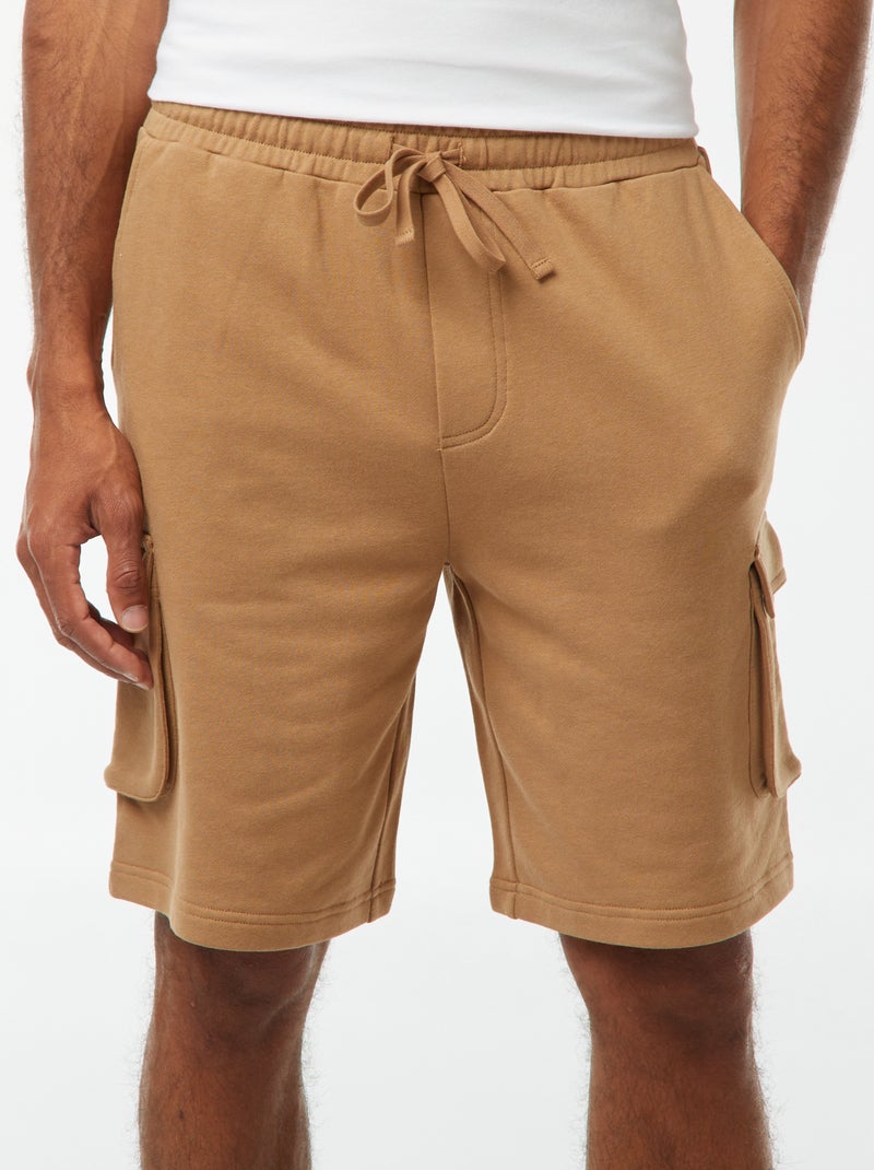 Bermudas de chándal ligeras multibolsillos Beige - Kiabi