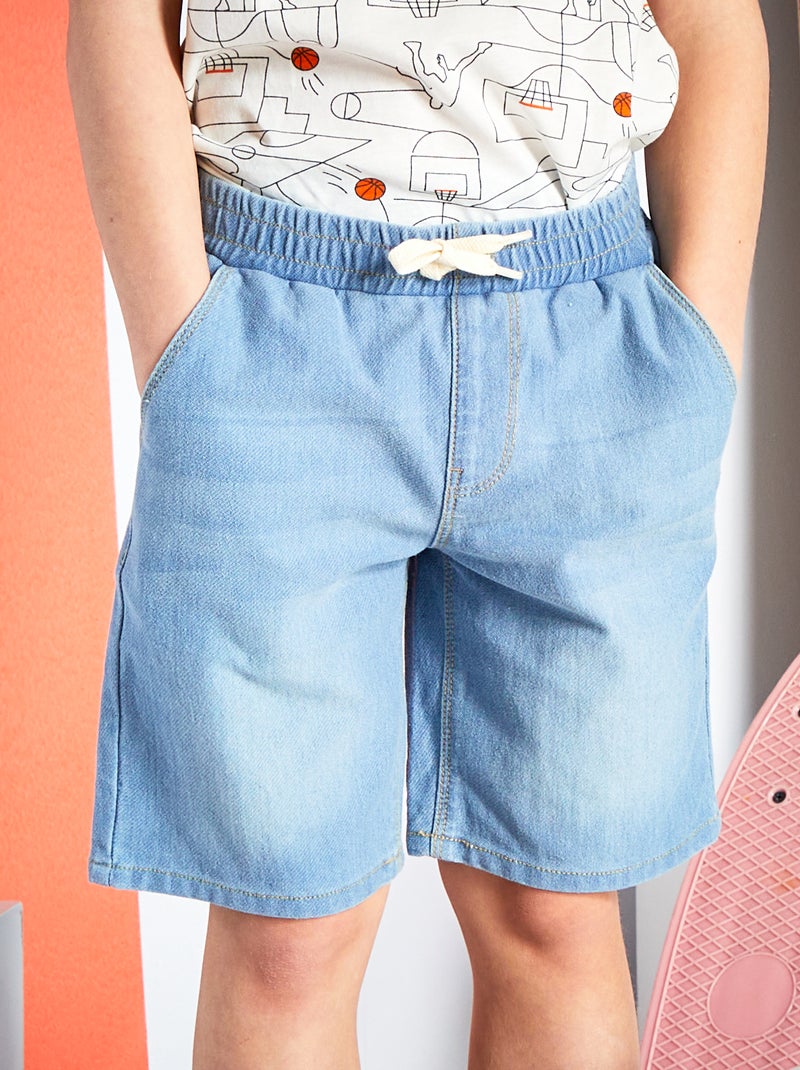 Bermudas de efecto vaquero Azul - Kiabi