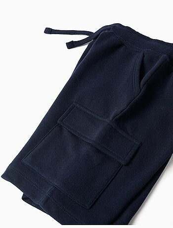 Bermudas de felpa con bolsillos cargo y cordón