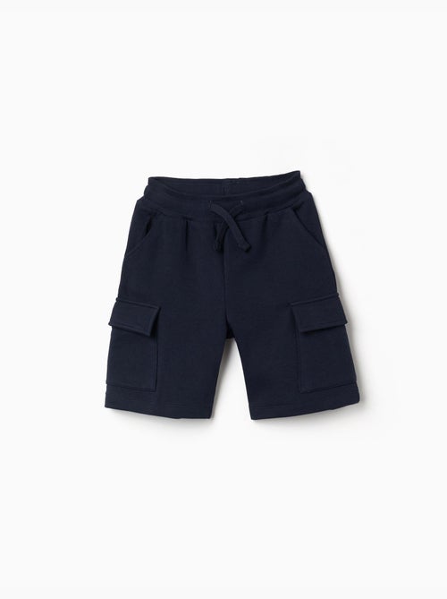 Bermudas de felpa con bolsillos cargo y cordón - Kiabi