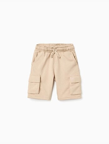 Bermudas de felpa con bolsillos cargo y cordón