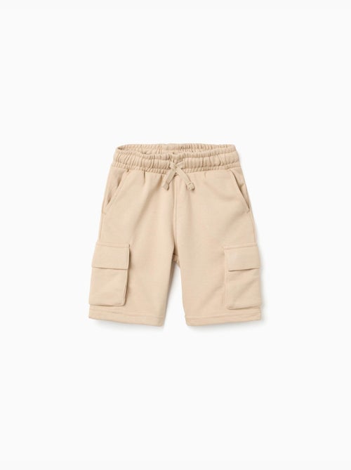 Bermudas de felpa con bolsillos cargo y cordón - Kiabi