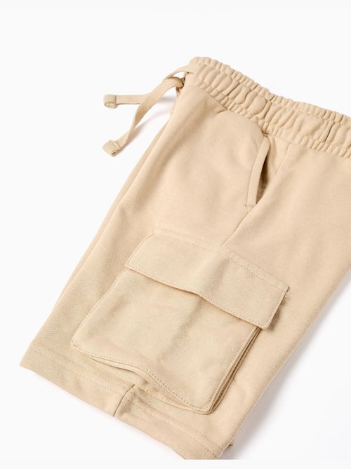 Bermudas de felpa con bolsillos cargo y cordón - Kiabi