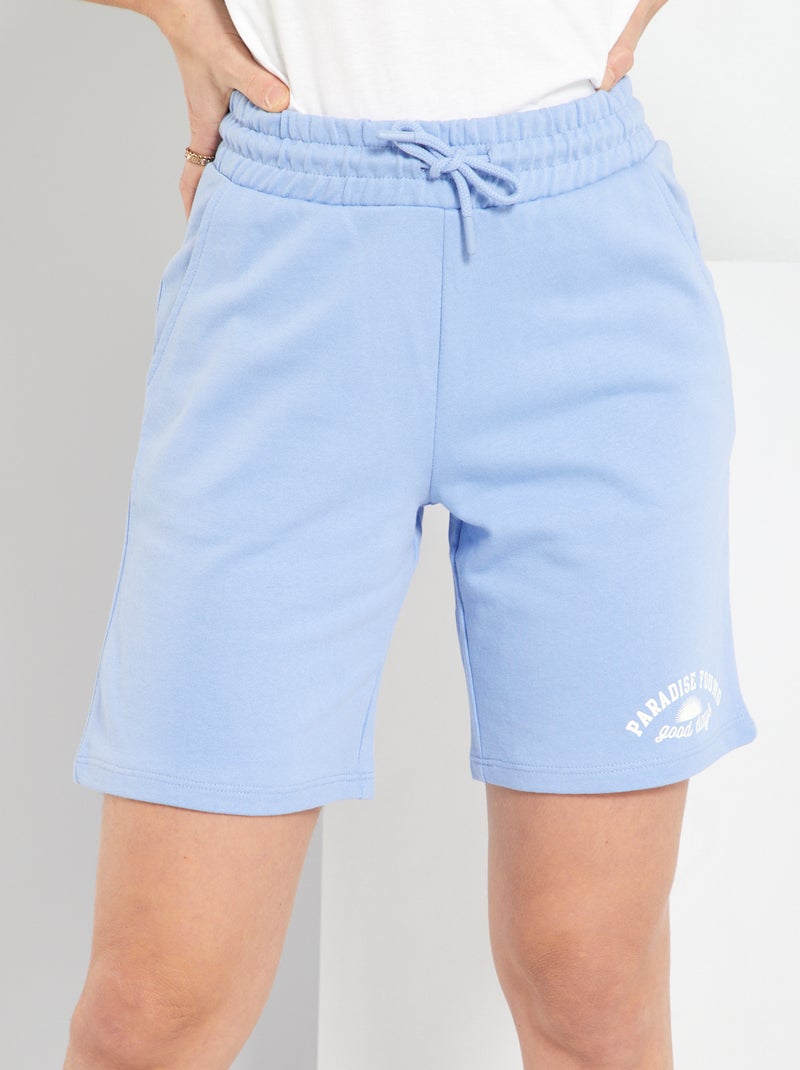Bermudas de felpa con cintura elástica AZUL - Kiabi