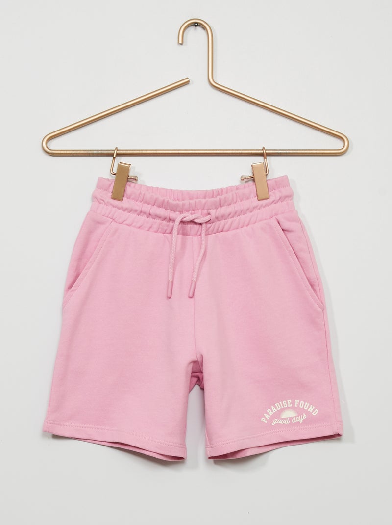 Bermudas de felpa con cintura elástica PURPURA - Kiabi