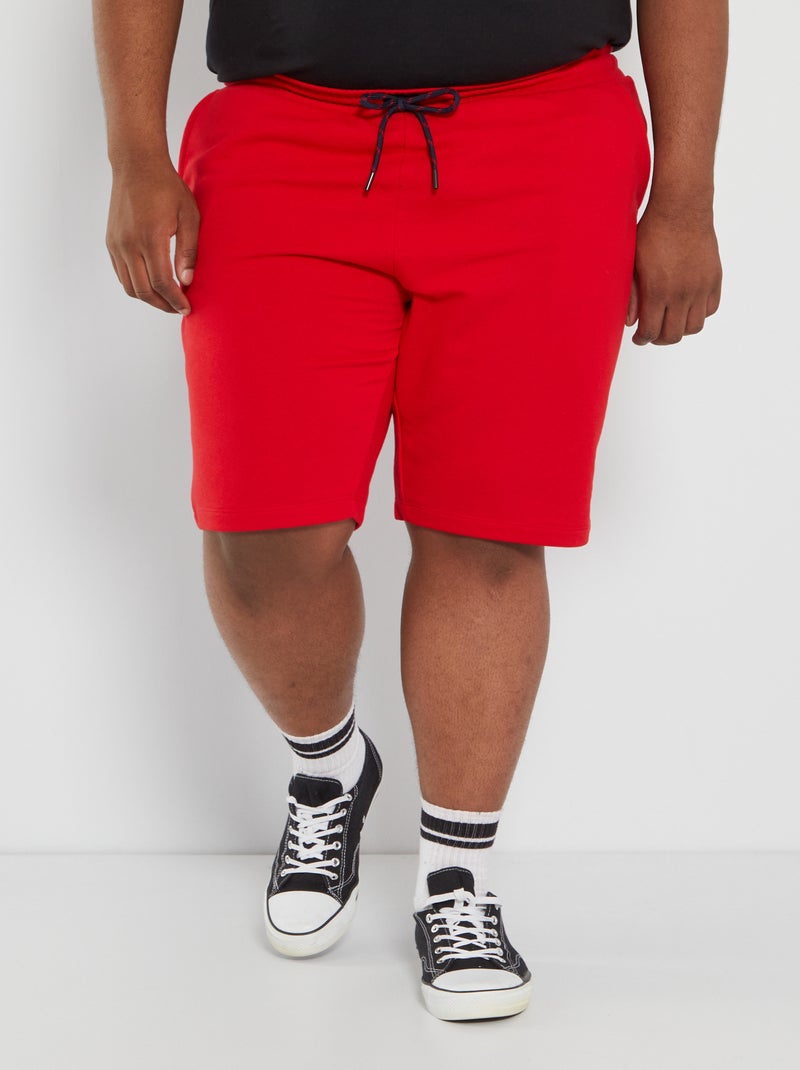 Bermudas de felpa con cintura elástica ROJO - Kiabi