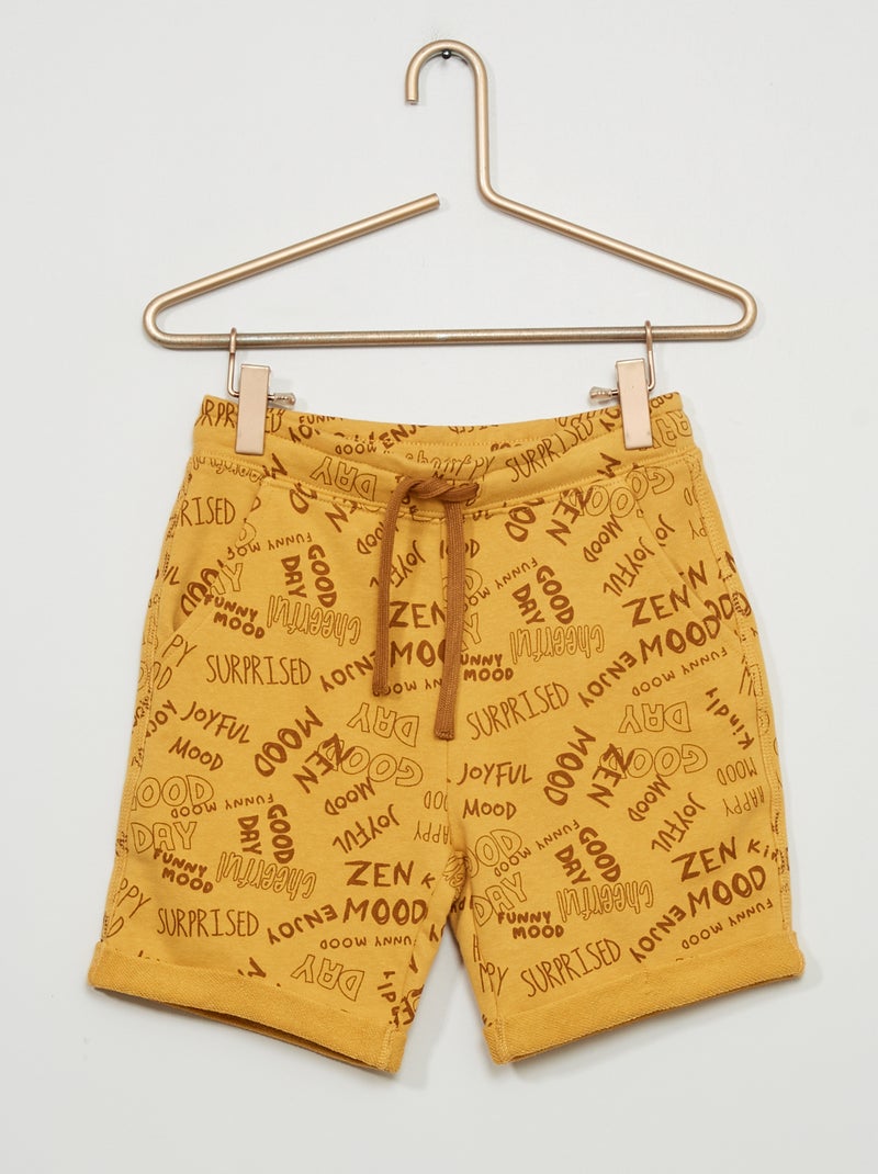 Bermudas de felpa con estampado AMARILLO - Kiabi