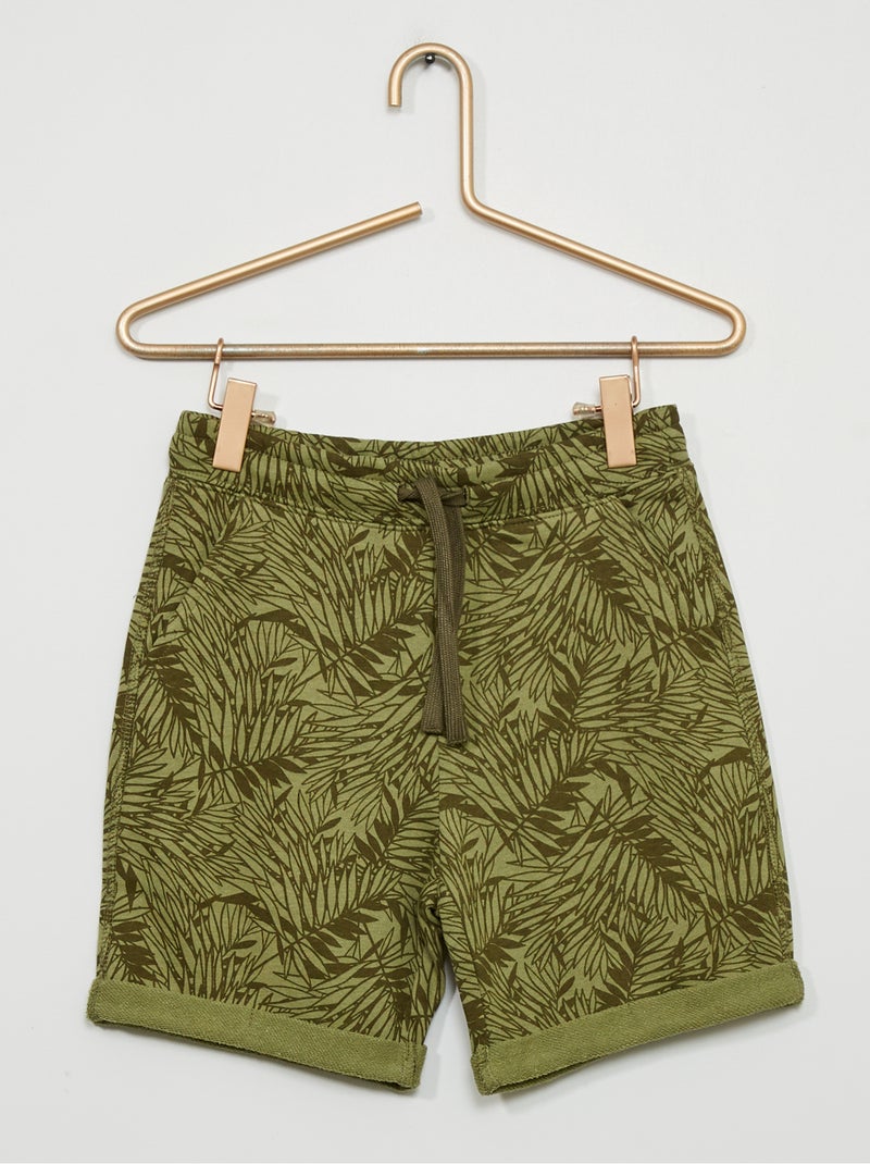 Bermudas de felpa con estampado KAKI - Kiabi
