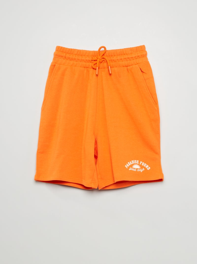 Bermudas de felpa con estampado NARANJA - Kiabi