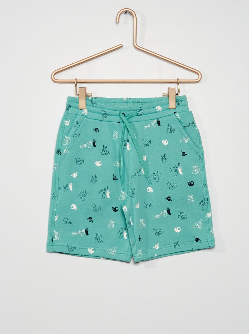 Bermudas de felpa VERDE - Kiabi